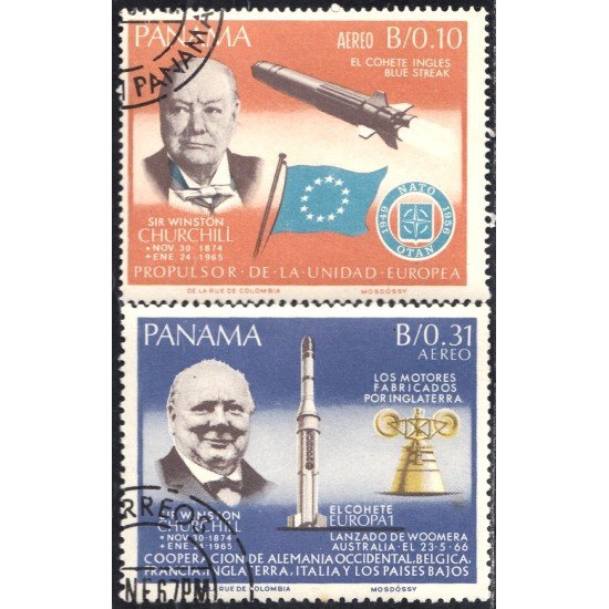 Panama A- 413/14 1967 Sir Winston Churchill usados Panama A- 413/14 1967 Sir Winston Churchill usados