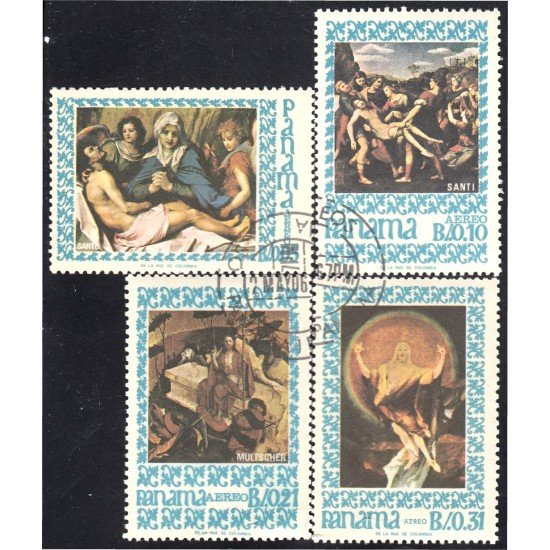 Panama A- 409/12 1967 Cuadros de A. del Santi Rafael Multscher y Grunewald usados Panama A- 409/12 1967 Cuadros de A. del Santi Rafael Multscher y Grunewald usados
