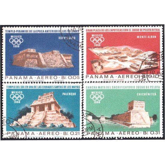 Panama A- 405/08 1967 Templos y pirámides mexicanas usados Panama A- 405/08 1967 Templos y pirámides mexicanas usados