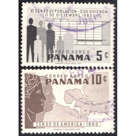 Panama A- 224/25 1960 Censo de América usados Panama A- 224/25 1960 Censo de América usados
