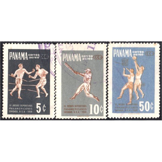 Panama A- 210/12 1959 III Juegos deportivos panamericanos Chicago usados Panama A- 210/12 1959 III Juegos deportivos panamericanos Chicago usados