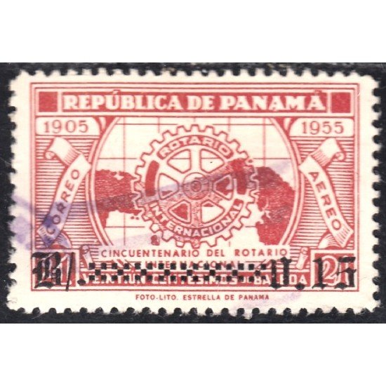 Panama A- 142 1955 Cincuentenario del Rotario usados Panama A- 142 1955 Cincuentenario del Rotario usados
