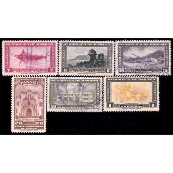 Panama A- 71/76 1942 Serie antigua usados Panama A- 71/76 1942 Serie antigua usados