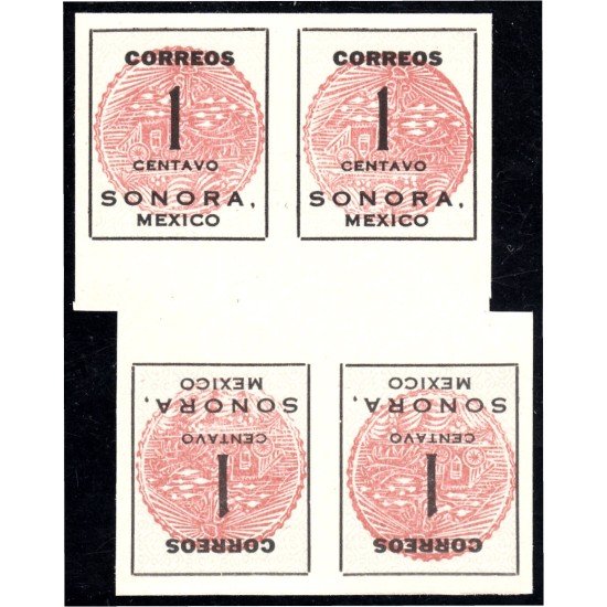 México 280 1914/15 Estado libre y soberano de Sorona MNH Tetebeche