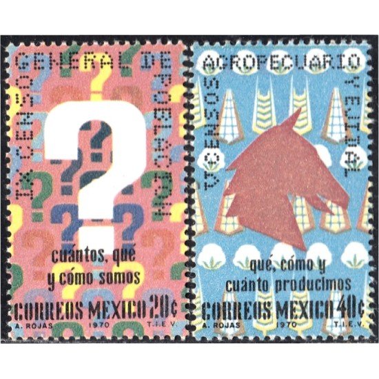 México 764/65 1970 IX Censo General de Población MNH México 764/65 1970 IX Censo General de Población MNH