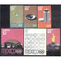 México 749/54 1968 Juegos olímpicos de México MNH México 749/54 1968 Juegos olímpicos de México MNH