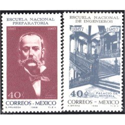 México 741/42 1968 Don Gabino Barreda y Palacio de Minería MNH México 741/42 1968 Don Gabino Barreda y Palacio de Minería MNH