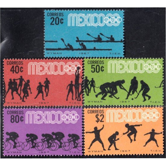 México 734/38 1967 Preludio de juegos olímpicos MNH México 734/38 1967 Preludio de juegos olímpicos MNH