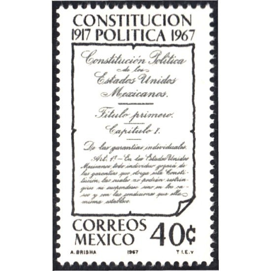 México 729 1967 Constitución política MNH México 729 1967 Constitución política MNH