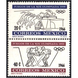 México 727/28 1966 Juegos de la XIX Olimpiada MNH México 727/28 1966 Juegos de la XIX Olimpiada MNH