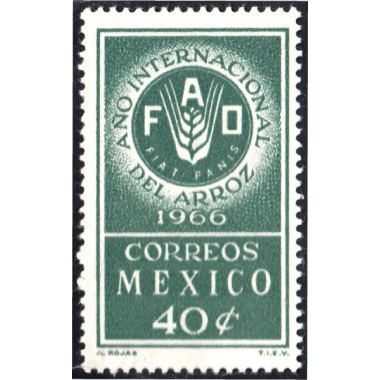 México 726 1966 Año Internacional del arroz MNH México 726 1966 Año Internacional del arroz MNH