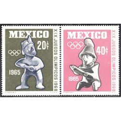 México 721/22 1965 XIX Juegos Olímpicos MNH México 721/22 1965 XIX Juegos Olímpicos MNH