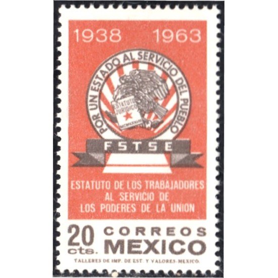 México 707 1964 FSTSE Estatuto de los trabajadores MNH México 707 1964 FSTSE Estatuto de los trabajadores MNH