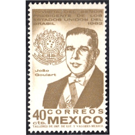 México 679 1962 Presidente Joao Goulart MNH México 679 1962 Presidente Joao Goulart MNH