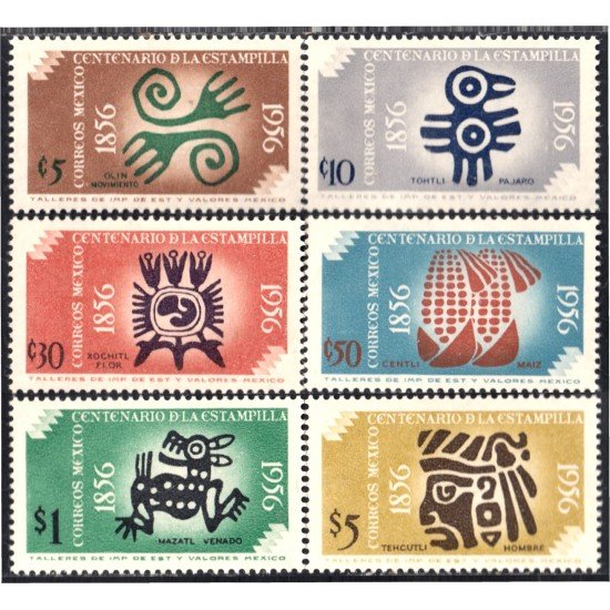 México 651/56 1956 Centenario de la Estampilla MNH México 651/56 1956 Centenario de la Estampilla MNH