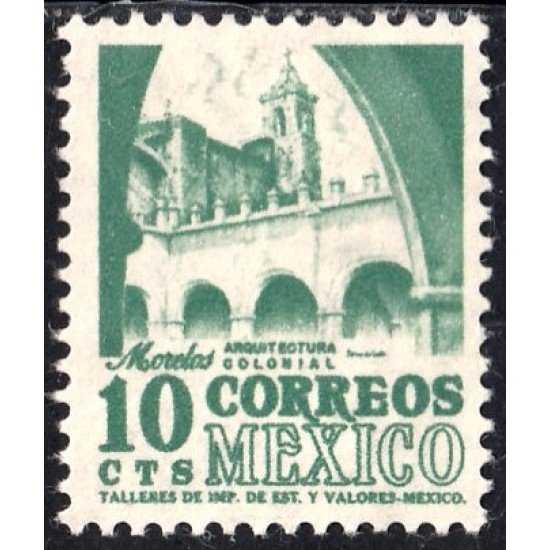 México 649B 1955/56 Arquitectura Colonial Morelos MNH