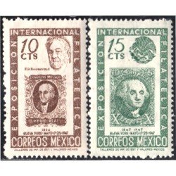 México 615/16 1947 Exposición Filatélica Internacional MNH México 615/16 1947 Exposición Filatélica Internacional MNH