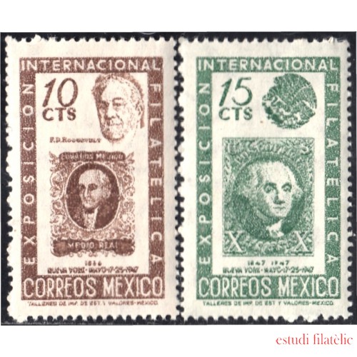 México 615/16 1947 Exposición Filatélica Internacional MNH