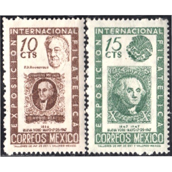 México 615/16 1947 Exposición Filatélica Internacional MNH México 615/16 1947 Exposición Filatélica Internacional MNH