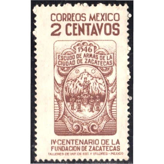 México 608 1946 Escudo de Armas de la Fundación de Zacatecas MNH México 608 1946 Escudo de Armas de la Fundación de Zacatecas MNH