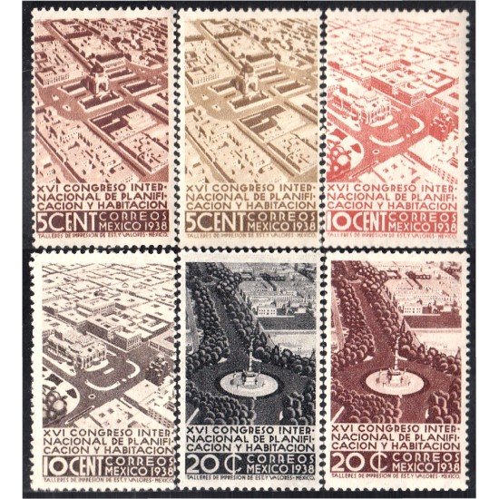 México 529/34 1938 XVI Congreso Internacional de Planificación y Habitación MNH México 529/34 1938 XVI Congreso Internacional de Planificación y Habitación MNH