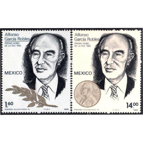 México 1002/03 1982 Alfonso García Robles MNH México 1002/03 1982 Alfonso García Robles MNH