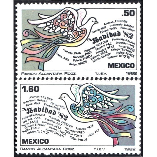 México 994/95 1982 Navidad Christmas MNH México 994/95 1982 Navidad Christmas MNH