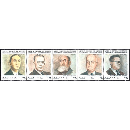 México 988/92 1982 Arte y ciencia científicos contemporáneos MNH México 988/92 1982 Arte y ciencia científicos contemporáneos MNH