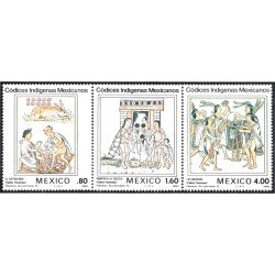 México 985/87 1982 Códices indígenas mexicanos MNH México 985/87 1982 Códices indígenas mexicanos MNH
