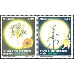 México 984AB 1982 Flora Papayo y Maíz MNH México 984AB 1982 Flora Papayo y Maíz MNH