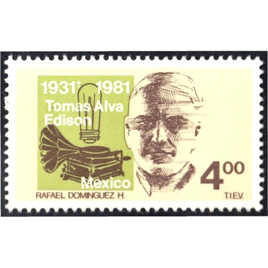 México 953 1981 Tomas Alva Edison MNH México 953 1981 Tomas Alva Edison MNH