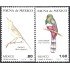 México 932/33 1981 Fauna Pájaros Birds Cenzontle y pájaro bandera MNH