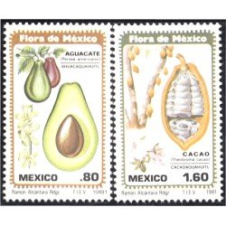 México 930/31 1981 Flora Aguacate y Cacao MNH México 930/31 1981 Flora Aguacate y Cacao MNH