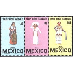 México 927/29 1981 Trajes típicos nacionales MNH México 927/29 1981 Trajes típicos nacionales MNH
