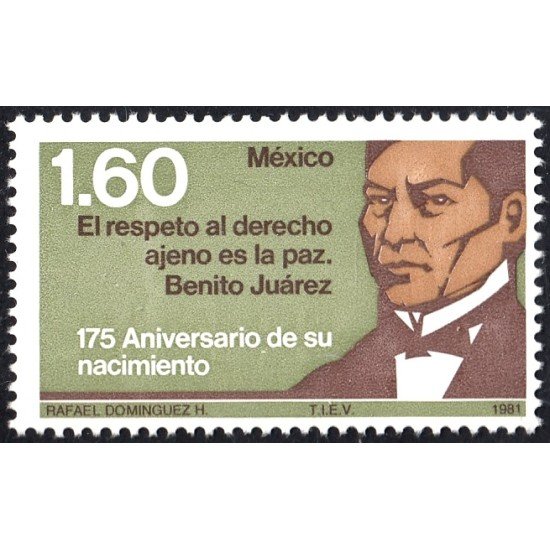 México 925 1981 Benito Juárez MNH México 925 1981 Benito Juárez MNH