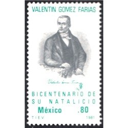 México 921 1981 Valentín Gómez Farias MNH México 921 1981 Valentín Gómez Farias MNH
