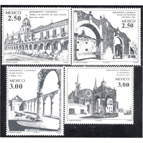 México 906/09 Monumentos coloniales Templos Santuarios MNH México 906/09 Monumentos coloniales Templos Santuarios MNH