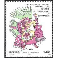 México 897 1980 XXII Congreso Bienal Mundial del colegio de Internacional de cirujanos Xipe códice borbónico MNH México 897 1980 XXII Congreso Bienal Mundial del colegio de Internacional de cirujanos Xipe códice borbónico MNH