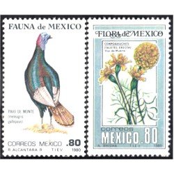 México 891/92 1980 Pavo del monte flor flower MNH México 891/92 1980 Pavo del monte flor flower MNH