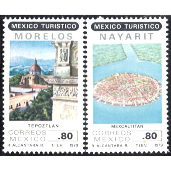 México 874/75 1979 Turismo ciudades Morelos y Nayarit MNH México 874/75 1979 Turismo ciudades Morelos y Nayarit MNH