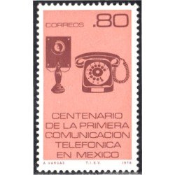 México 848 1978 Centenario de la primera comunicación telefónica en México Teléfonos MNH México 848 1978 Centenario de la primera comunicación telefónica en México Teléfonos MNH
