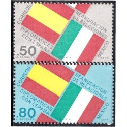 México 838/39 1976 Reanudación de relaciones diplomáticas México - España MNH México 838/39 1976 Reanudación de relaciones diplomáticas México - España MNH