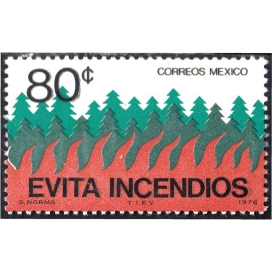 México 828 1976 Prevención contra los incendios MNH México 828 1976 Prevención contra los incendios MNH