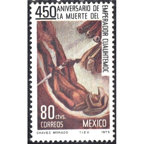 México 825 1975 450 Aniversario de la muerte del emperador Cuauhtemoc MNH México 825 1975 450 Aniversario de la muerte del emperador Cuauhtemoc MNH