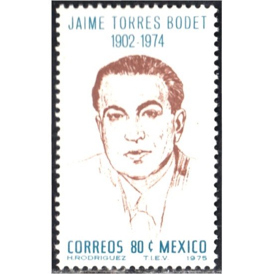 México 823 1975 Jaime Torres Bodet MNH México 823 1975 Jaime Torres Bodet MNH