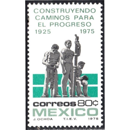 México 821 1975 50 Aniversario de la comisión de carreteras MNH México 821 1975 50 Aniversario de la comisión de carreteras MNH
