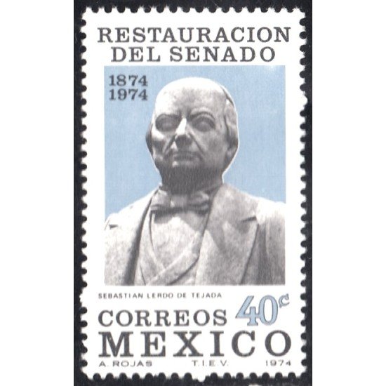 México 811 1974 Busto de Sebastián Lerdo de Tejada MNH México 811 1974 Busto de Sebastián Lerdo de Tejada MNH