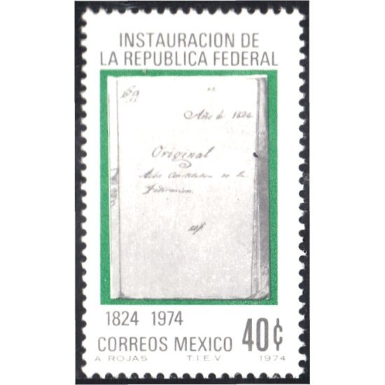 México 810 1974 Instauración de la República Federal MNH México 810 1974 Instauración de la República Federal MNH