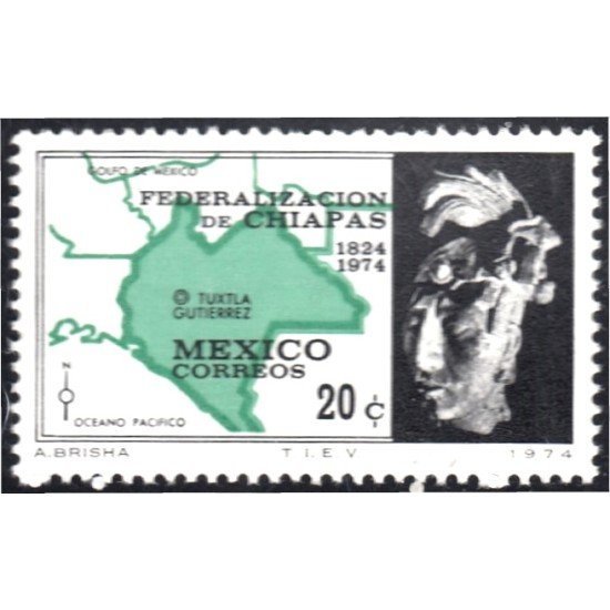 México 809 1974 Federación de Chiapas MNH México 809 1974 Federación de Chiapas MNH