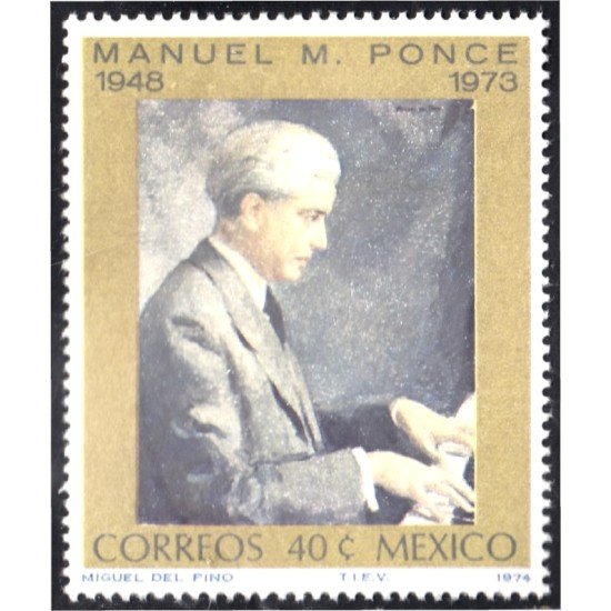 México 799 1974 Manuel M. Ponce MNH México 799 1974 Manuel M. Ponce MNH